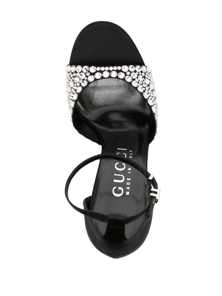 Black 100 Crystal-Embellished Sandals