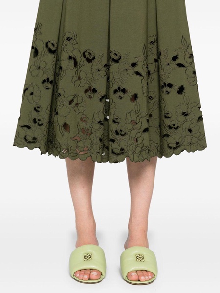 floral-detail pleated skirt 