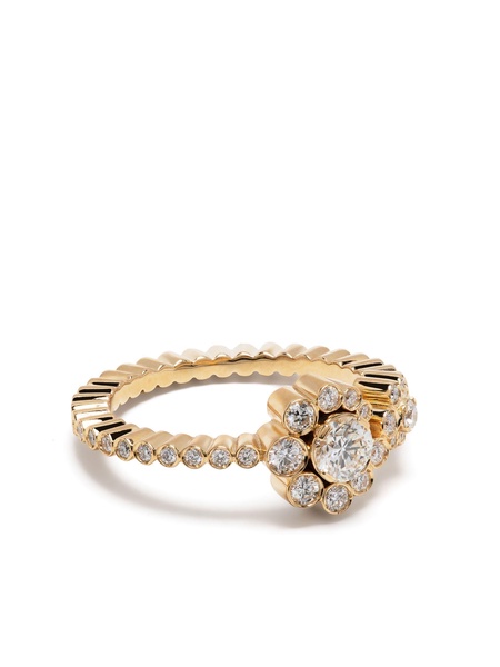 18K Yellow Gold Celestine Fleur Diamond Ring