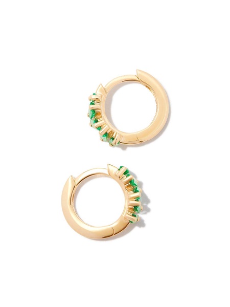 18kt yellow gold Bold emerald huggie earrings