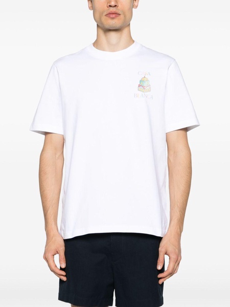 White Logo Print Organic Cotton T-shirt