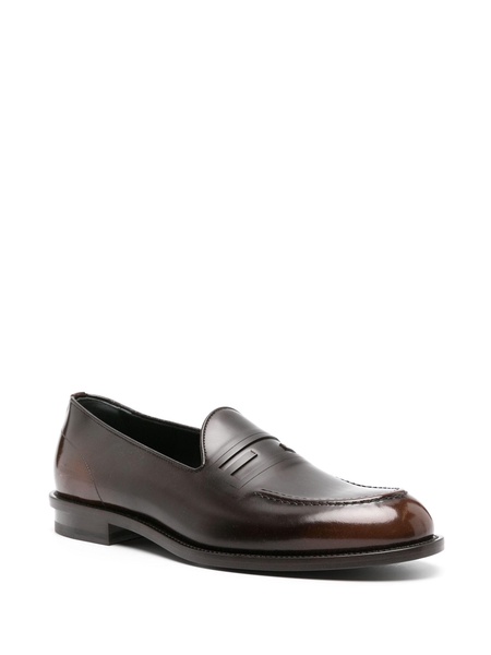 FF-embossed patent leather loafers