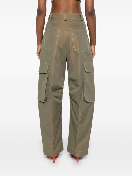 Green High-Waist Tapered Trousers