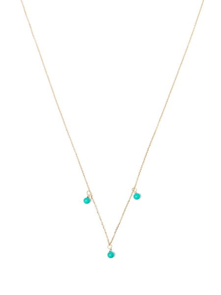 14K yellow gold turquoise and diamond necklace