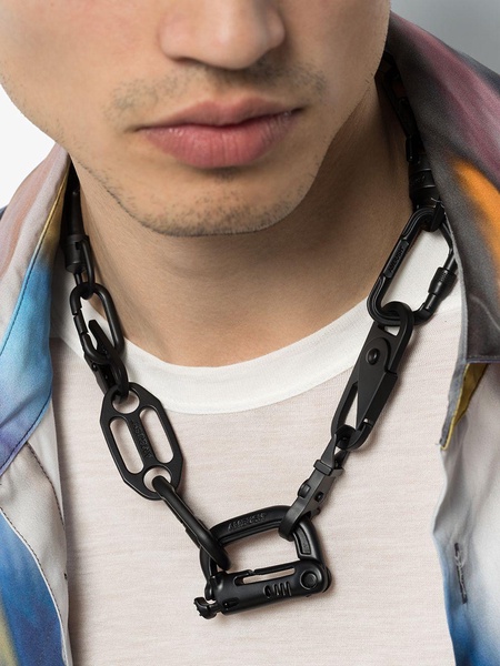 black Carabiner chain necklace