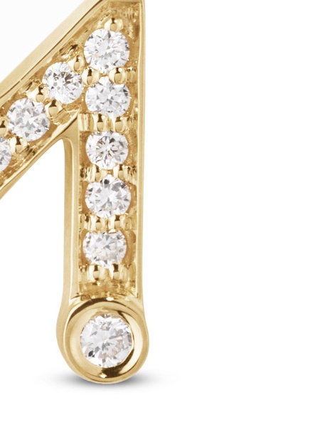 18K yellow gold Petite M diamond single stud earring