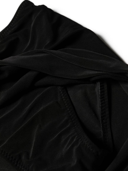 Black Side Drape Miniskirt