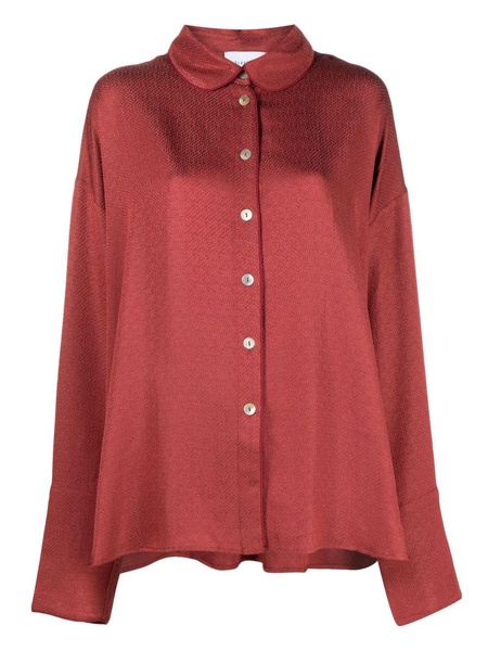 Red Pastelle Jacquard Satin Shirt