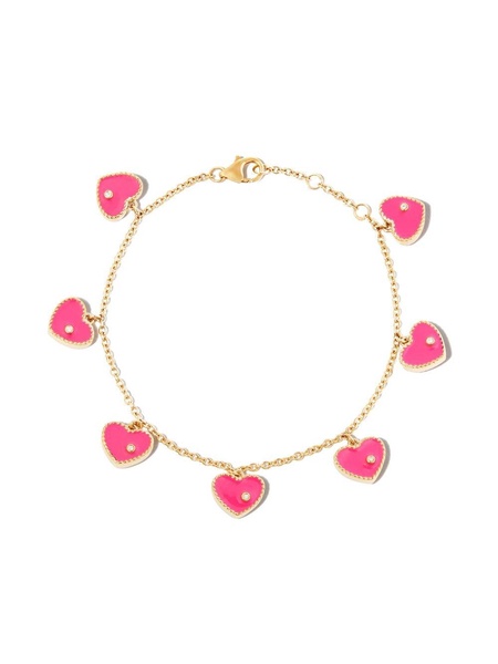 9K gold diamond heart bracelet