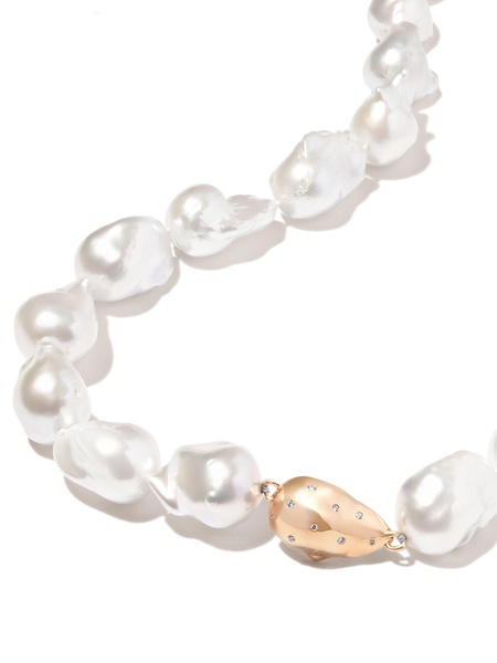 14K yellow gold pearl necklace