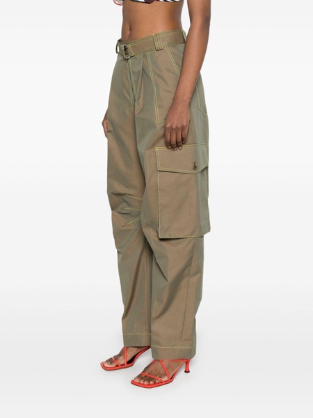 Green High-Waist Tapered Trousers