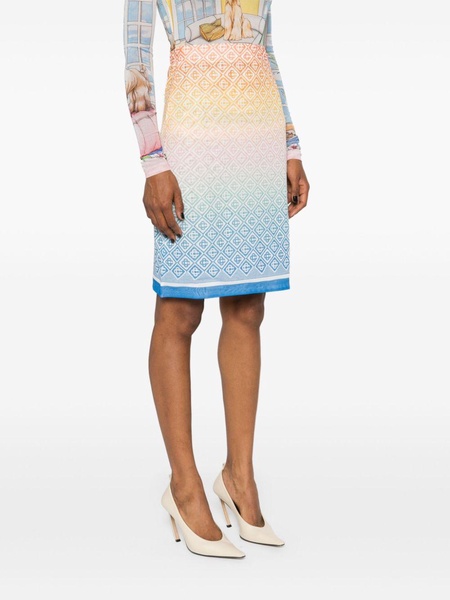 Multicolour Gradient Monogram Midi Skirt