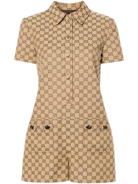 Brown GG Supreme Canvas Playsuit