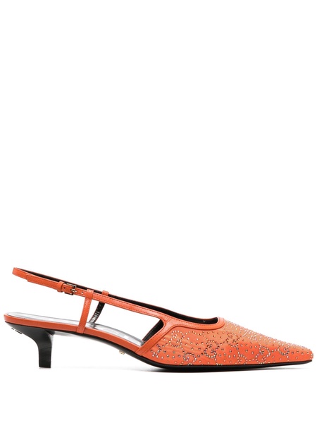 Orange 35 GG Slingback Leather Pumps