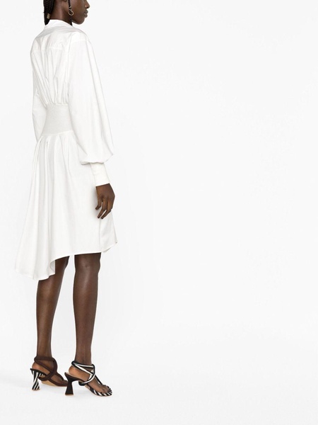 white asymmetric shirt dress