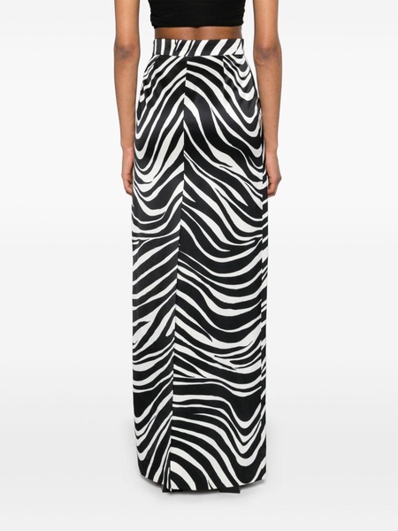 Black Zebra-Print Column Skirt