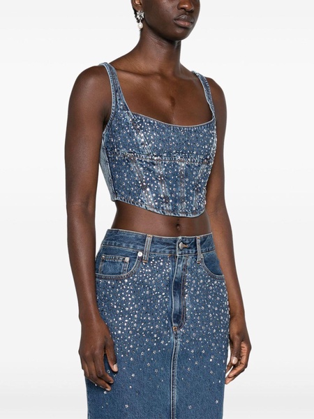 rhinestoned denim bustier