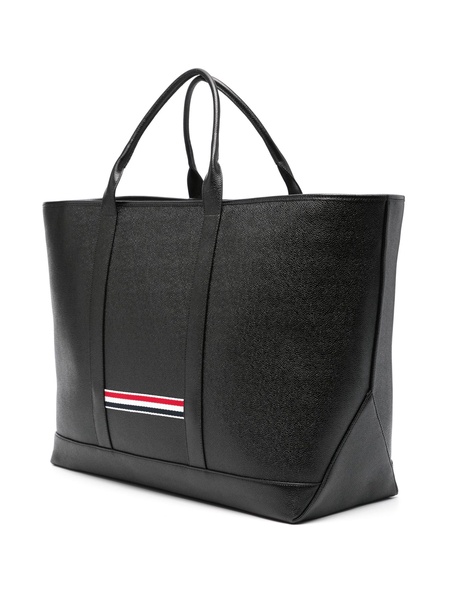 Black RWB Stripe Leather Tote Bag