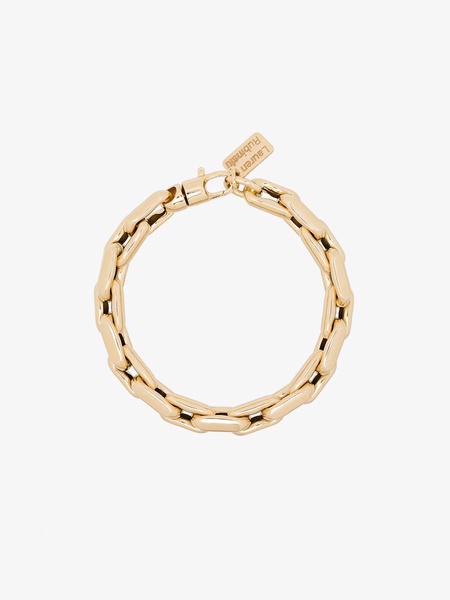 14K yellow gold small square link bracelet