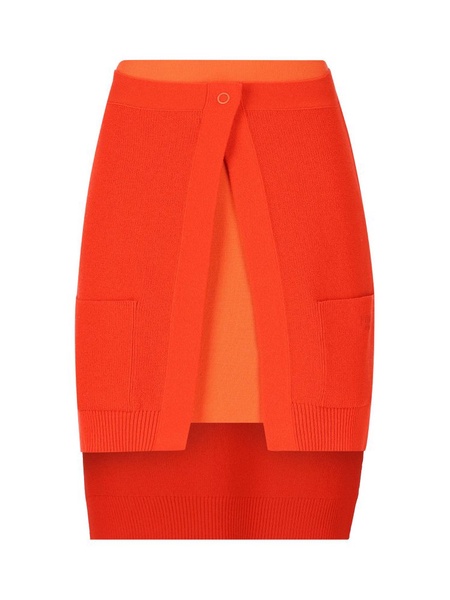 Fendi Double-Layer Short Fitted Skirt