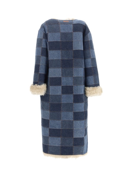 Chloé Shearing Denim Patch Coat