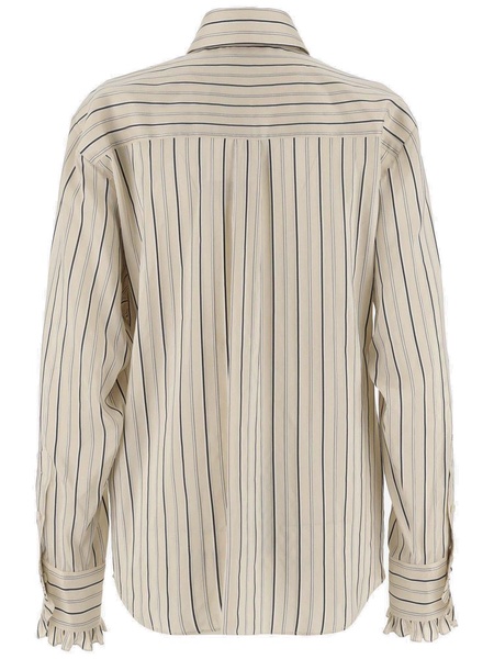 Stella McCartney Ruffle Detailed Striped Shirt