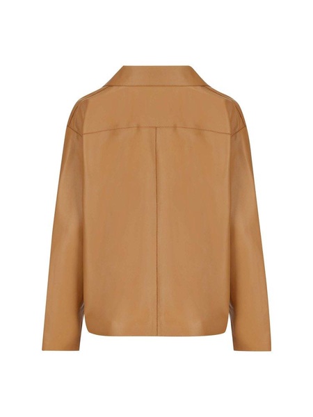 Loewe Logo Embossed Leather Jacket