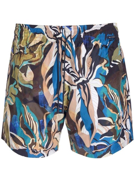 Etro Pattern-Printed Drawstring Swim Shorts