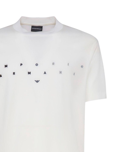 Emporio Armani Logo-Embroidered Crewneck T-Shirt