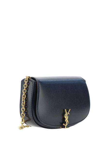 Saint Laurent Logo Plaque Foldover Top Mini Clutch Bag