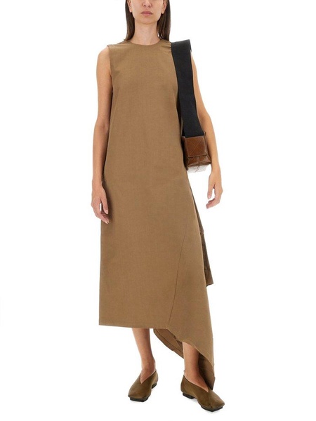 Uma Wang V-Back Draped Sleeveless Dress