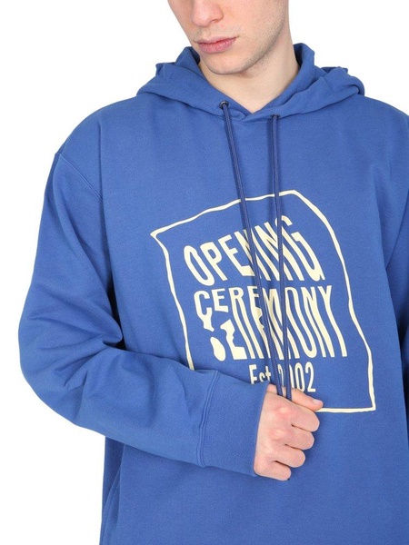 Opening Ceremony Warped Logo Printed Hoodie