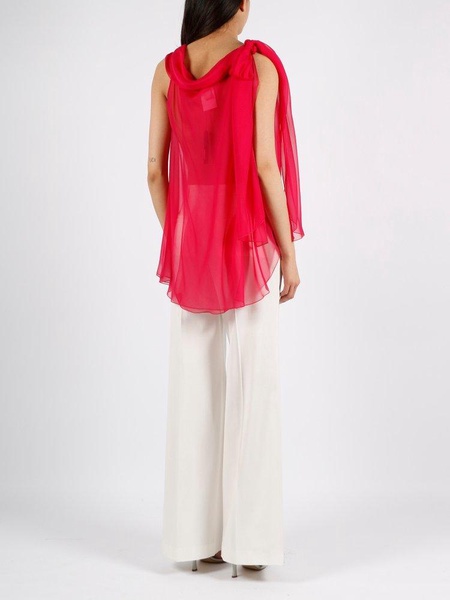 Alberta Ferretti Semi-Sheer Asymmetric Sleeveless Blouse