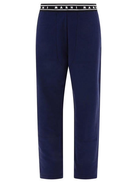 Marni Logo Waistband Straight Leg Trousers