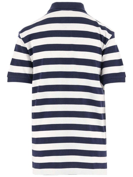 Slim Fit Horizontal Striped Polo - 001 Newport Navy White / S