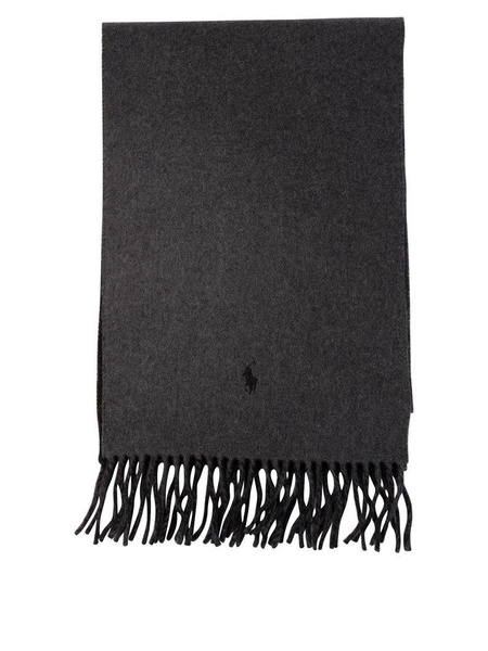 Polo Ralph Lauren Logo-Embroidered Fringed Scarf