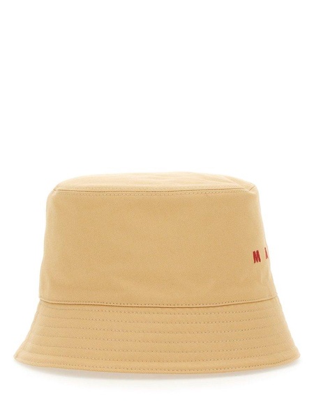 Marni Logo Embroidered Twill Bucket Hat