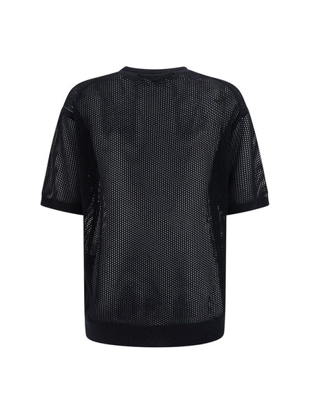 Prada Short-Sleeved Open-Knitted Top