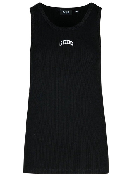 GCDS Logo Embroidered Ribbed Tank Top