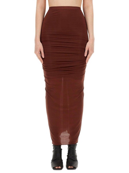 Rick Owens Shrimp Ruched Maxi Skirt