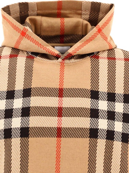 Burberry Check Printed Long Sleeved Hoodie