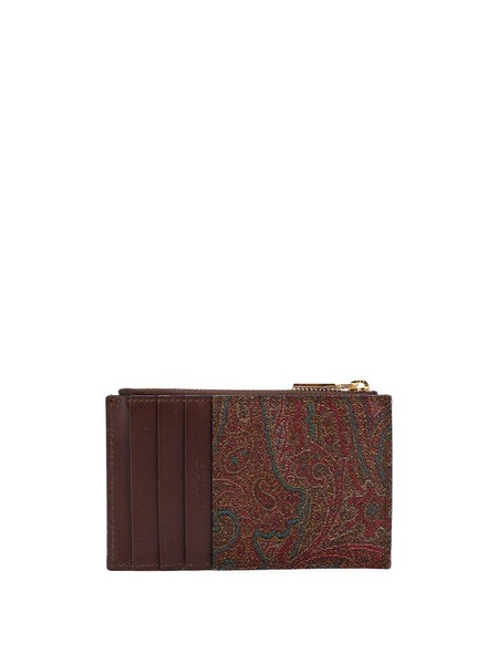 Etro Pegaso Motif Embroidered Zipped Wallet