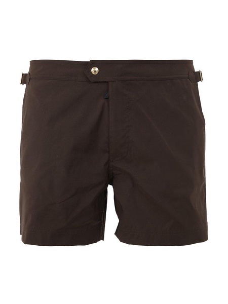 Tom Ford Mid Rise Side Buckle Swim Shorts