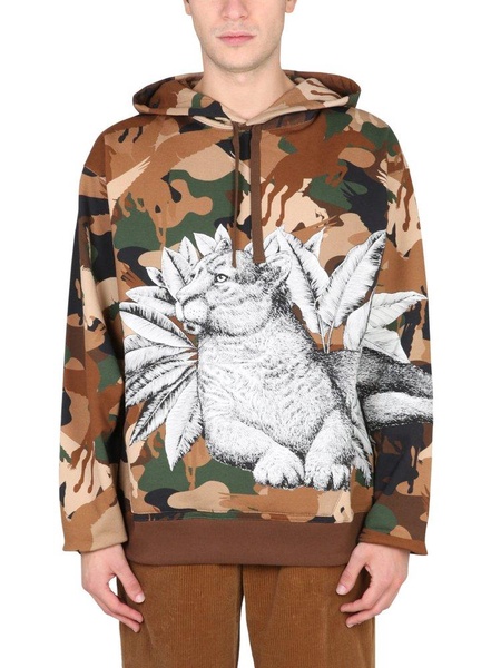 Etro Camouflage Printed Drawstring Hoodie