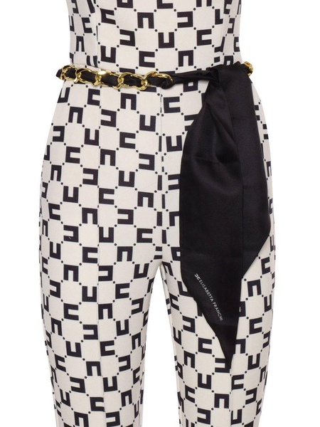 Elisabetta Franchi Logo Printed Chain Belt Jumpsuit