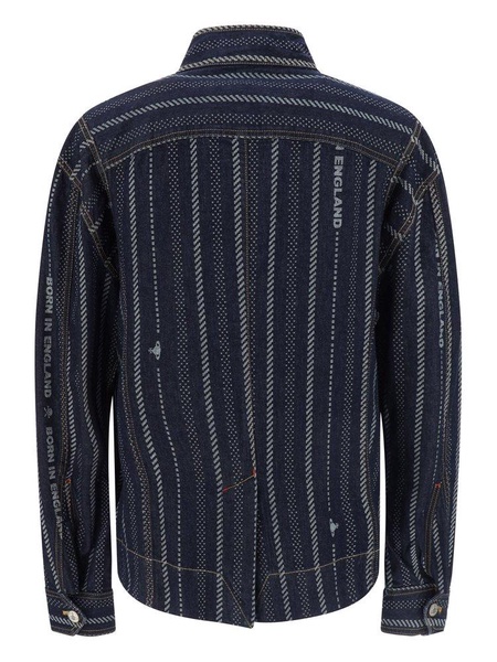 Vivienne Westwood Logo-Embroidered Striped Denim Jacket