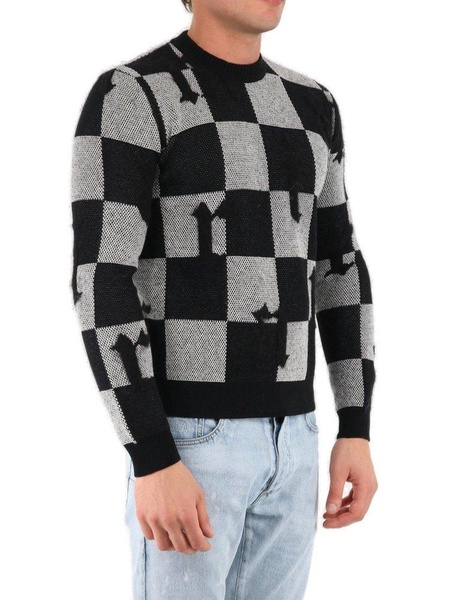 Amiri Checked Crewneck Knit Jumper