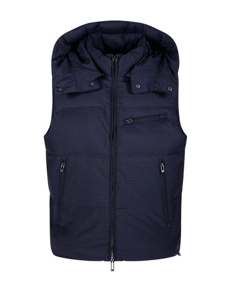 Emporio Armani All-Over Logo Jacquard Down Vest