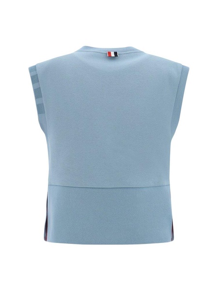 Thom Browne Double Face Knit 4-Bar Shell Top