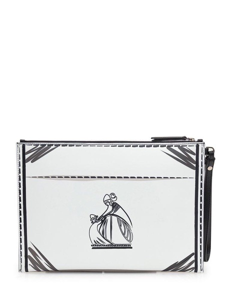 Lanvin Logo-Printed Zipped Clutch Bag